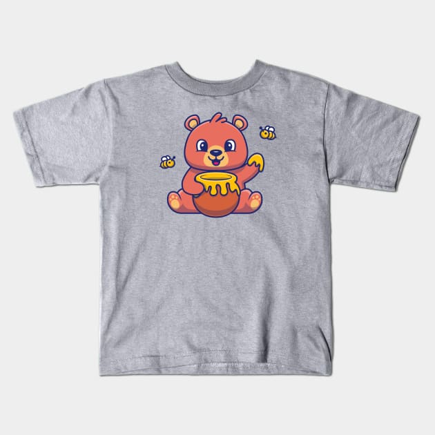 Cute honey bear Kids T-Shirt by Catalyst Labs